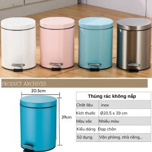 Thùng rác inox đạp chân cao cấp 12 lít chống ăn mòn tiện lợi - hình 1