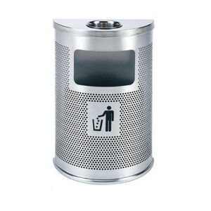 Thùng rác inox bán nguyệt có gạt tàn Plasticsaigon - hinh 2