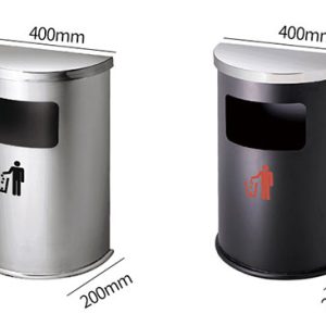Thùng rác inox bán nguyệt màu trắng Plasticsaigon - anh san pham