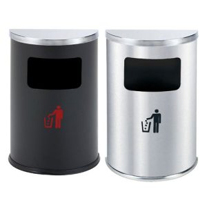 Thùng rác inox bán nguyệt trắng 30L bền bỉ cho văn phòng và gia đình - hình 1