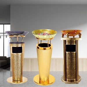 Thùng rác inox bọc giả da 30L cao cấp cho văn phòng và gia đình - hình 1