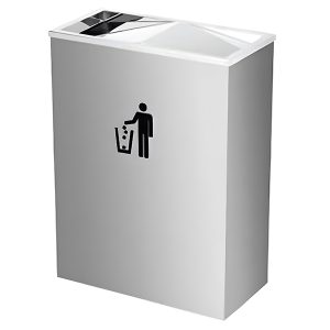 Thùng rác Inox chữ nhật nắp lật 50L bền đẹp cho văn phòng, gia đình