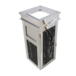 Thùng rác inox đá hoa cương đen trắng Plasticsaigon - anh san pham