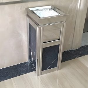 Thùng rác inox đá hoa cương đen trắng Plasticsaigon - hinh 2
