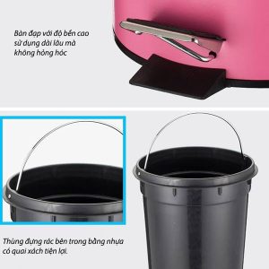 Thùng rác inox đạp chân cao cấp 12l Plasticsaigon - anh san pham