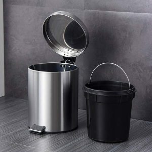 Thùng rác inox đạp chân tròn 3L Plasticsaigon - anh san pham
