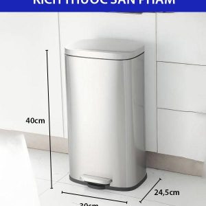 Thùng rác inox đạp chân vuông 16L Plasticsaigon - hinh 2