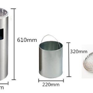 Thùng rác inox gạt tàn Ø25x61cm Plasticsaigon - anh san pham