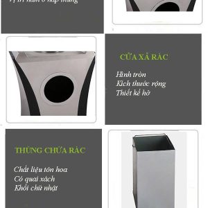 Thùng rác inox gạt tàn cao cấp Plasticsaigon - anh san pham