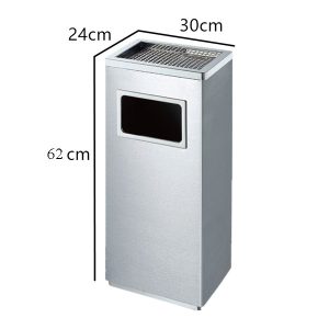 Thùng rác inox gạt tàn chữ nhật L30xW24cm Plasticsaigon - anh san pham