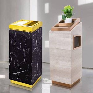 Thùng rác inox giả đá có gạt tàn Plasticsaigon - hinh 2