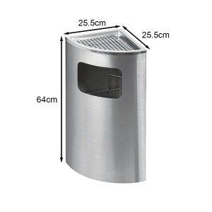 Thùng rác Inox góc có gạt tàn Plasticsaigon - anh san pham