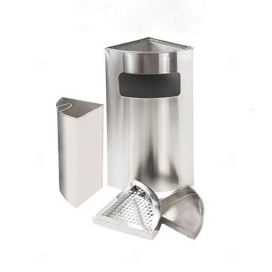 Thùng rác Inox góc có gạt tàn Plasticsaigon - hinh 2