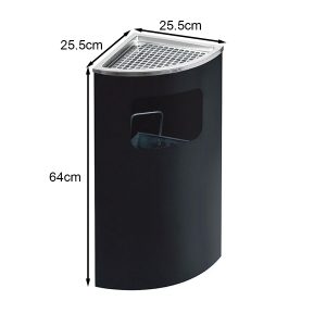 Thùng rác Inox góc sơn đen có gạt tàn Plasticsaigon - hinh 2