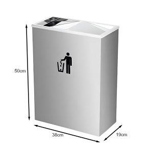 Thùng rác Inox hình chữ nhật nắp lật Plasticsaigon - anh san pham
