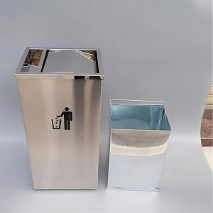 Thùng rác Inox hình chữ nhật nắp lật Plasticsaigon - hinh 2