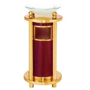 Thùng rác inox mạ vàng có khay thủy tinh Plasticsaigon - anh san pham