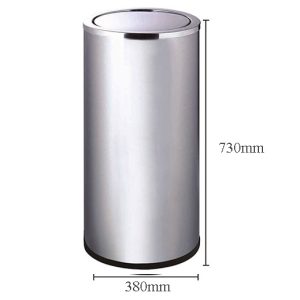 Thùng rác inox nắp lật Ø38xH70cm dung tích 30L bền bỉ cho văn phòng - hình 1