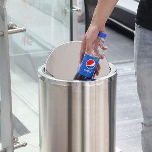 Thùng rác inox nắp lật Ø38xH70cm Plasticsaigon - anh san pham