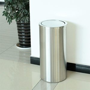 Thùng rác inox nắp lật tròn Ø25xH60cm Plasticsaigon - anh san pham