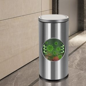 Thùng rác inox nắp lật tròn Ø25xH60cm Plasticsaigon - hinh 2