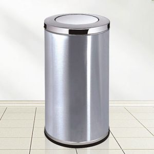 Thùng rác inox nắp lật tròn Ø48xH81cm Plasticsaigon - anh san pham