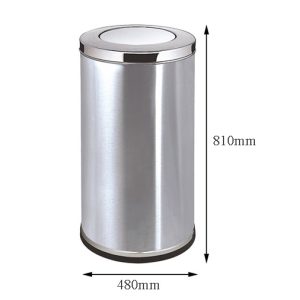 Thùng rác inox nắp lật tròn Ø48xH81cm Plasticsaigon - hinh 2