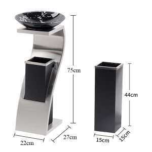 Thùng rác inox trắng chữ Z 60L bền đẹp cho văn phòng và công cộng