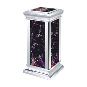 Thùng rác inox trắng giả đá có gạt tàn Plasticsaigon - anh san pham