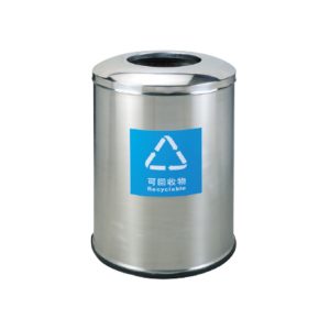 Thùng rác inox tròn Ø60 dung tích lớn cho trung tâm thương mại