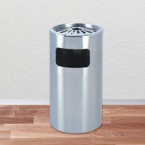Thùng rác Inox tròn có gạt tàn Ø40 Plasticsaigon - hinh 2