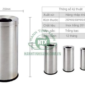 Thùng rác Inox tròn nắp hở Ø30 Plasticsaigon - anh san pham