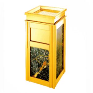 Thùng rác inox vàng đá đỏ Plasticsaigon - anh san pham