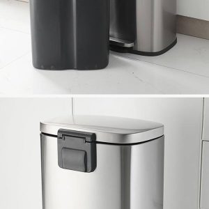 Thùng rác inox vuông đạp chân 20L - bền bỉ, tiện lợi, dễ vệ sinh - hình 1