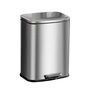 Thùng rác inox vuông đạp chân 6 lít bền đẹp cho gia đình, văn phòng