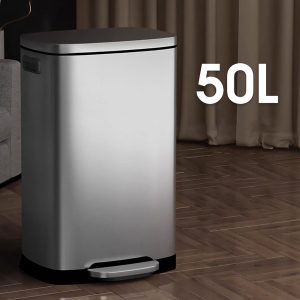 Thùng rác inox vuông đạp chân 50L Plasticsaigon - hinh 2