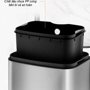 Thùng rác inox vuông đạp chân 6l Plasticsaigon - anh san pham