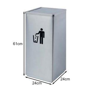 Thùng rác inox vuông nắp lật 24cm Plasticsaigon - hinh 2