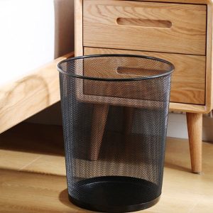 Thùng rác lưới tròn thép phun sơn đen Plasticsaigon - anh san pham