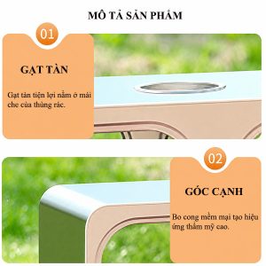 Thùng rác ngoài trời 2 ngăn inox Plasticsaigon - hinh 2