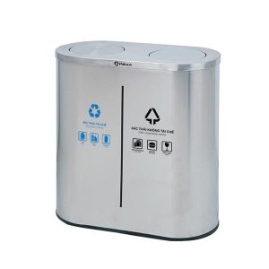 Thùng rác ngoài trời nắp lật HDPE 60L bền bỉ chống thời tiết