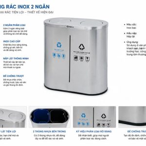 Thùng rác ngoài trời nắp lật Plasticsaigon - anh san pham