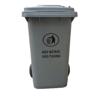 Thùng rác nhựa 100L màu ghi Plasticsaigon - anh san pham
