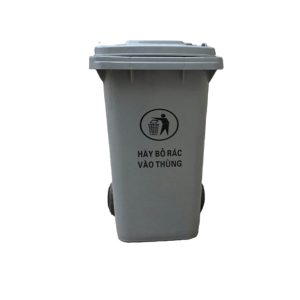 Thùng rác nhựa 100L màu ghi Plasticsaigon - hinh 2