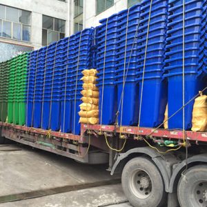 Thùng rác nhựa 120L màu xanh da trời Plasticsaigon - anh san pham