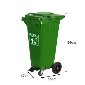 Thùng rác nhựa 120L ủ rác hữu cơ màu xanh Plasticsaigon - hinh 2