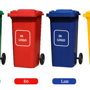 Thùng rác nhựa 240 Lít công cộng có bánh xe 240L công nghiệp Plasticsaigon - anh san pham