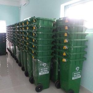 Thùng rác nhựa 240 Lít công cộng có bánh xe 240L công nghiệp Plasticsaigon - hinh 2