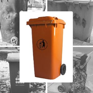 Thùng rác nhựa 240L màu cam Plasticsaigon - anh san pham