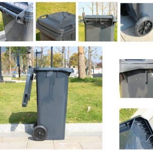 Thùng rác nhựa 240L màu ghi đen Plasticsaigon - anh san pham